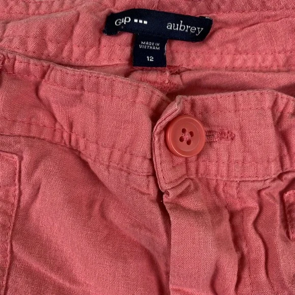Gap Aubrey Shorts Coral Size 12 Linen Blend - Picture 3 of 3